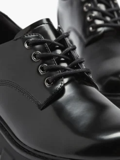 Black Chunky Lace Up Shoes