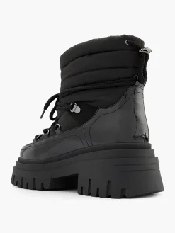 Black Chunky Lace Up Snow Boot