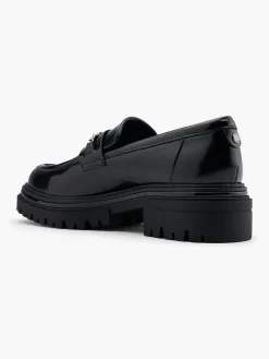 Black Chunky Loafer with Metal Detail