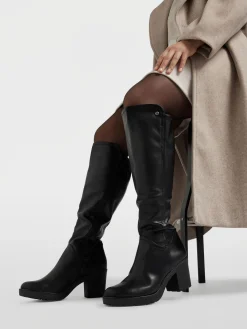 Black Chunky Sole Long Leg Boot