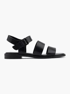 Black Chunky Strapped Sandal with Ankle Strap