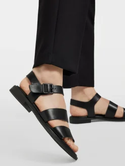 Black Chunky Strapped Sandal with Ankle Strap