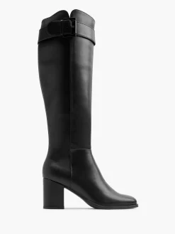 Black Classic Long Leg Boot with Buckle Detail