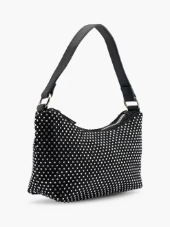 Black Clear Gem Trimmed Handbag