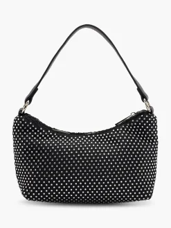 Black Clear Gem Trimmed Handbag