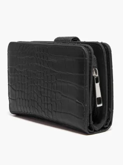 Black Croc Print Purse
