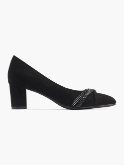 Black Detailed Heeled Ballerina