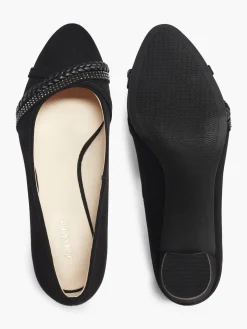 Black Detailed Heeled Ballerina