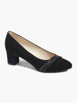 Black Detailed Heeled Ballerina