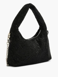 Black Diamante Handbag with Adjustable Shoulder Strap