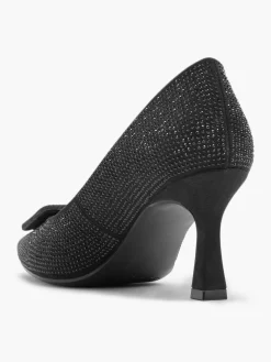 Black Diamante Heel with Buckle Detail