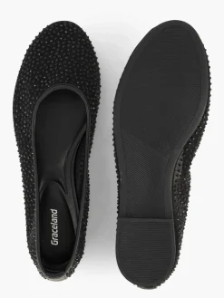 Black Diamante Mesh Ballerina