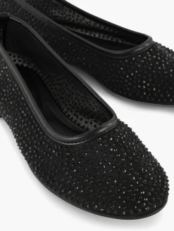 Black Diamante Mesh Ballerina