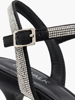 Black Diamante Strapped Heel