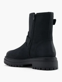 Black Double Buckle Ankle Boot