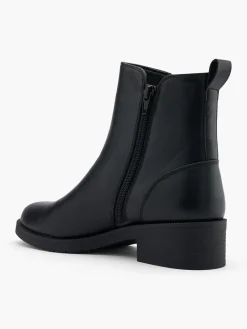Black Double Zip Detail Ankle Boot