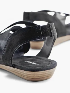 Black Elasticated Strappy Sandals