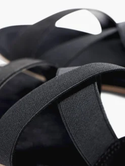 Black Elasticated Strappy Sandals