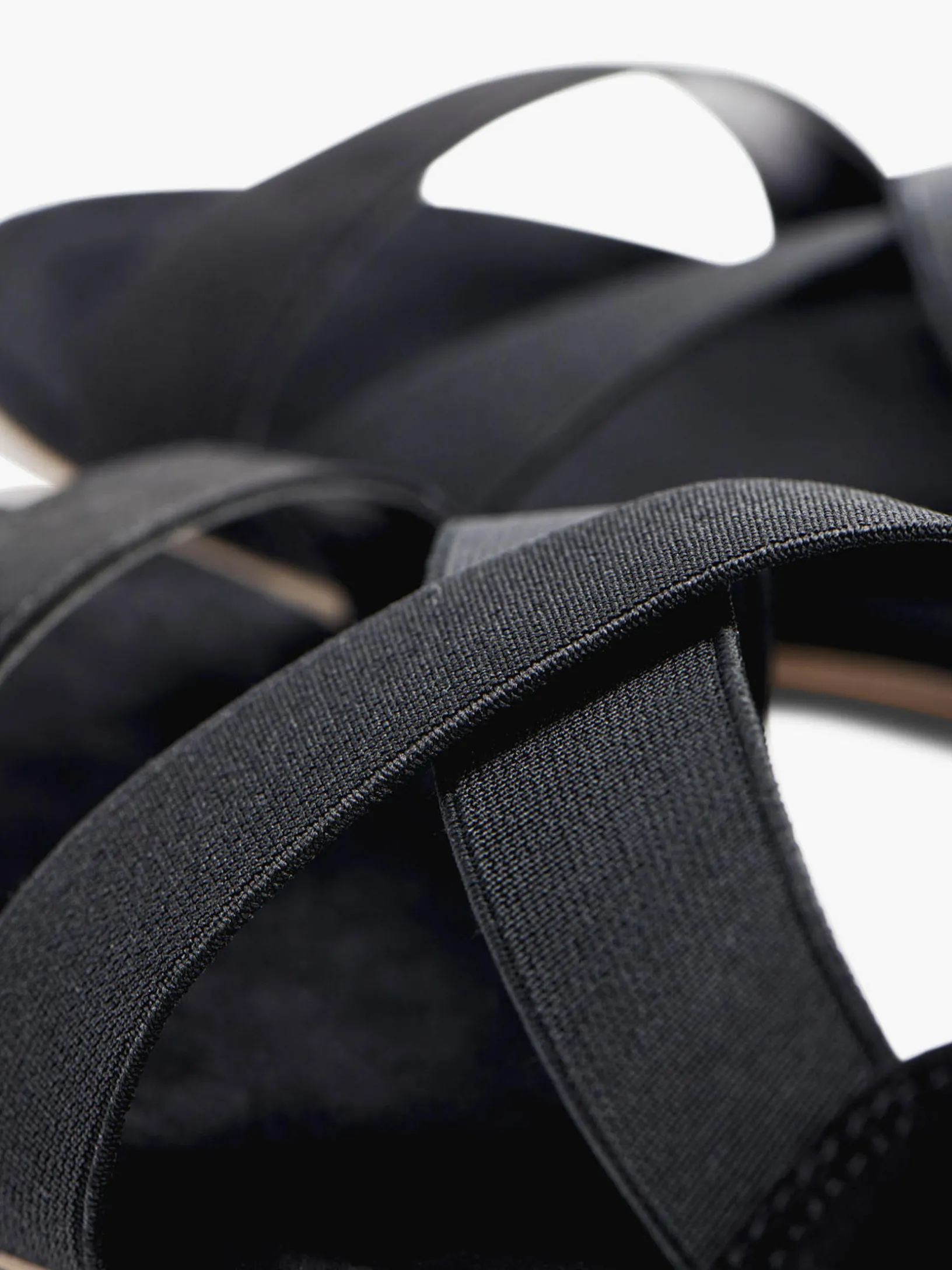 Black Elasticated Strappy Sandals