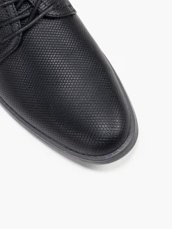 Black Embossed Formal Lace Up Shoes