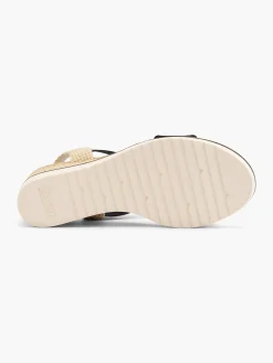 Black Espadrille Detail Wedge Sandals