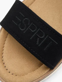 Black Espadrille Detail Wedge Sandals