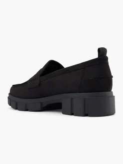 Black Faux Suede Chunky Loafer