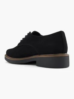Black Faux Suede Lace Up Shoe