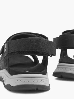 Black Fila Triple Strap Sandal