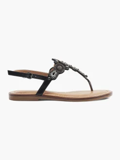 Black Gem Detail Sandals