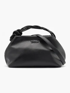 Black Handbag with Knotted Strap