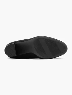 Black Heeled Boot with Glitter Knot Detail