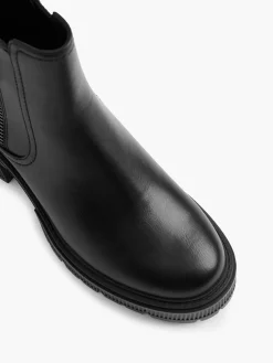 Black Heeled Chelsea Boot with Zipper