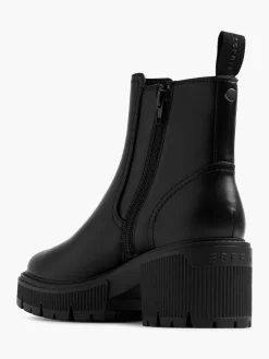 Black Heeled Chelsea Boot with Zipper