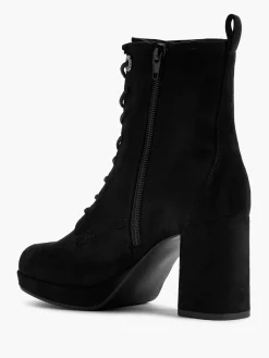 Black Heeled Lace Up Boot