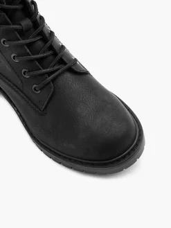 Black Lace Up Ankle Boot