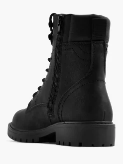 Black Lace Up Ankle Boot