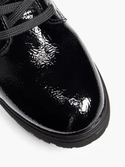 Black Lace Up Biker Boot