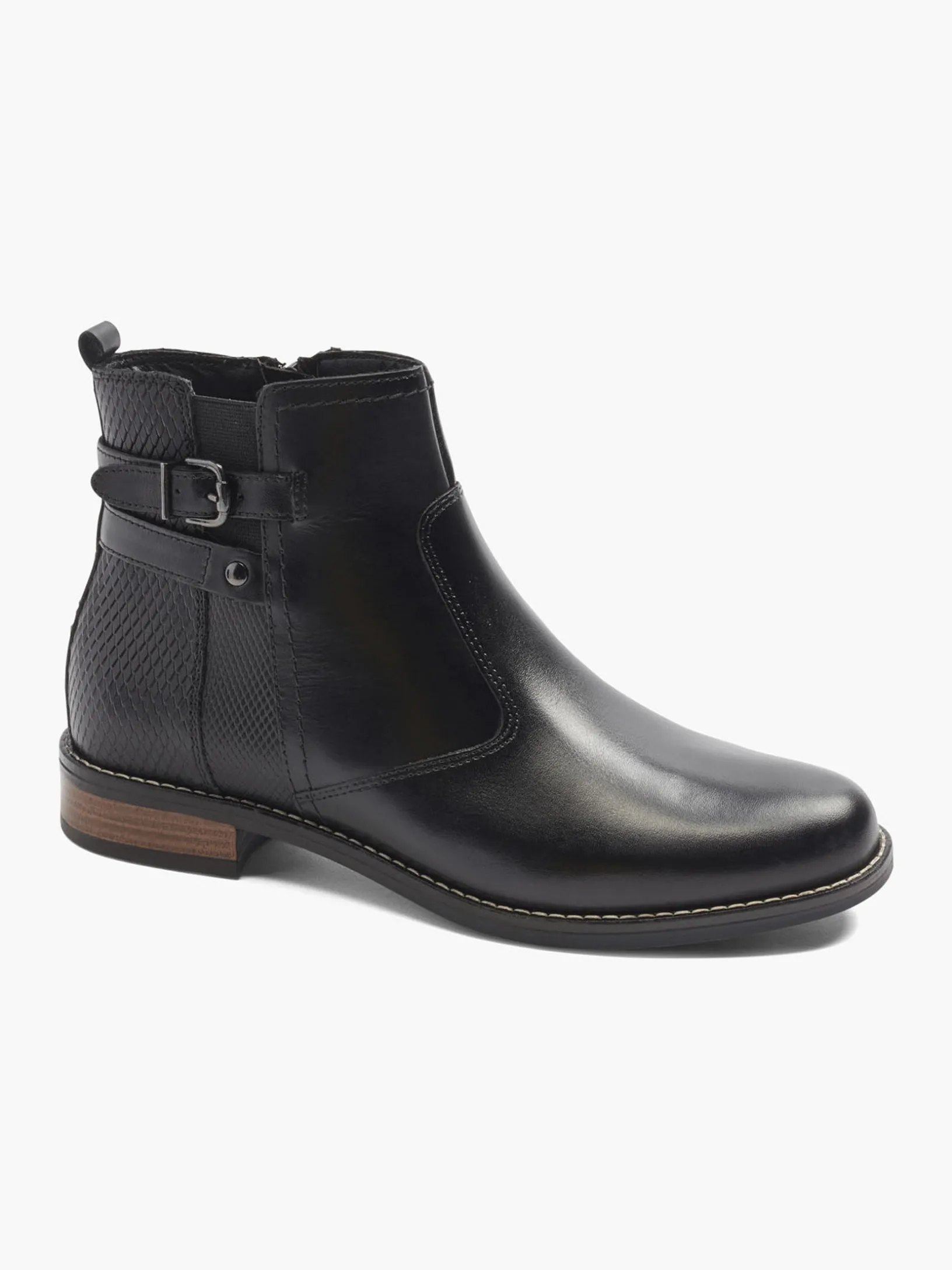 Black Leather Chelsea Boots