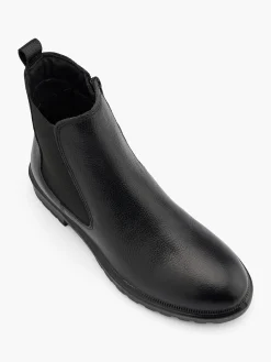 Black Leather Chelsea Boot