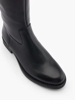 Black Leather Classic Long Leg Boot