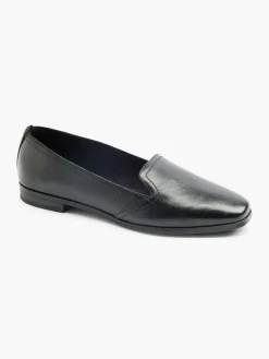 Black Leather Flat Loafer