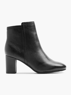 Black Leather Heeled Boot