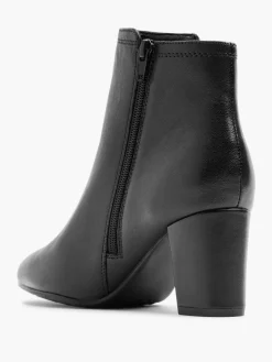 Black Leather Heeled Boot