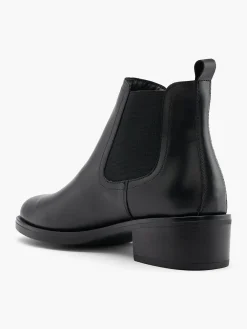 Black Leather Heeled Chelsea Boot