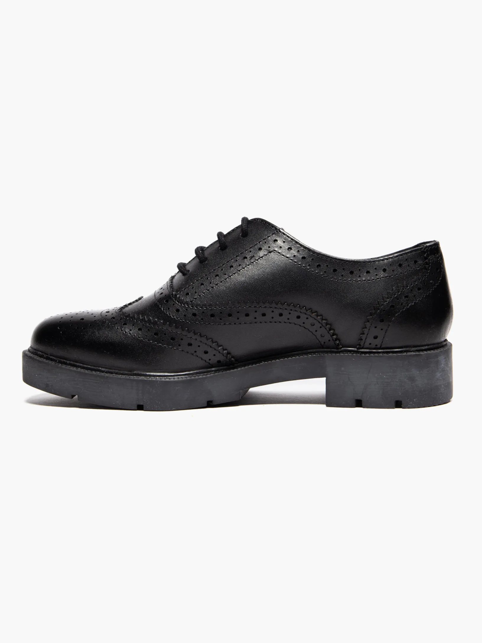 Black Leather Lace Up Brogues
