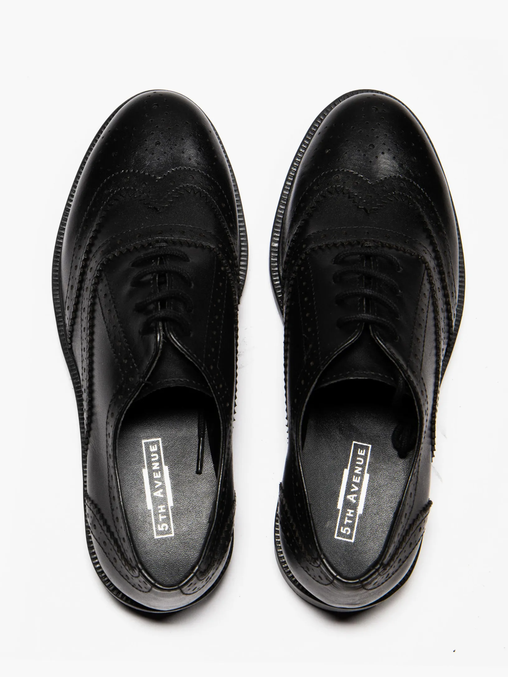 Black Leather Lace Up Brogues
