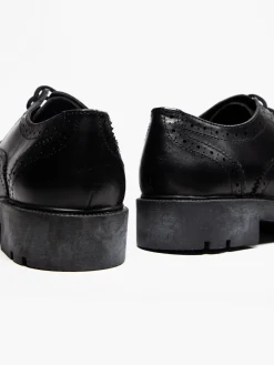 Black Leather Lace Up Brogues
