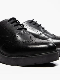 Black Leather Lace Up Brogues