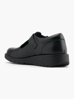 Black Leather T Bar Mary Jane Shoe
